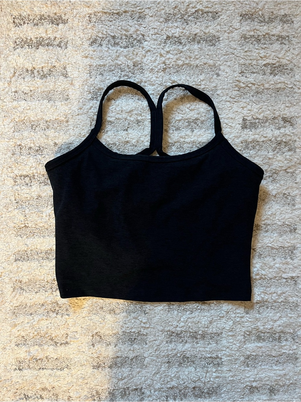 Beyond Yoga Black Racerback Crop Sports Bra